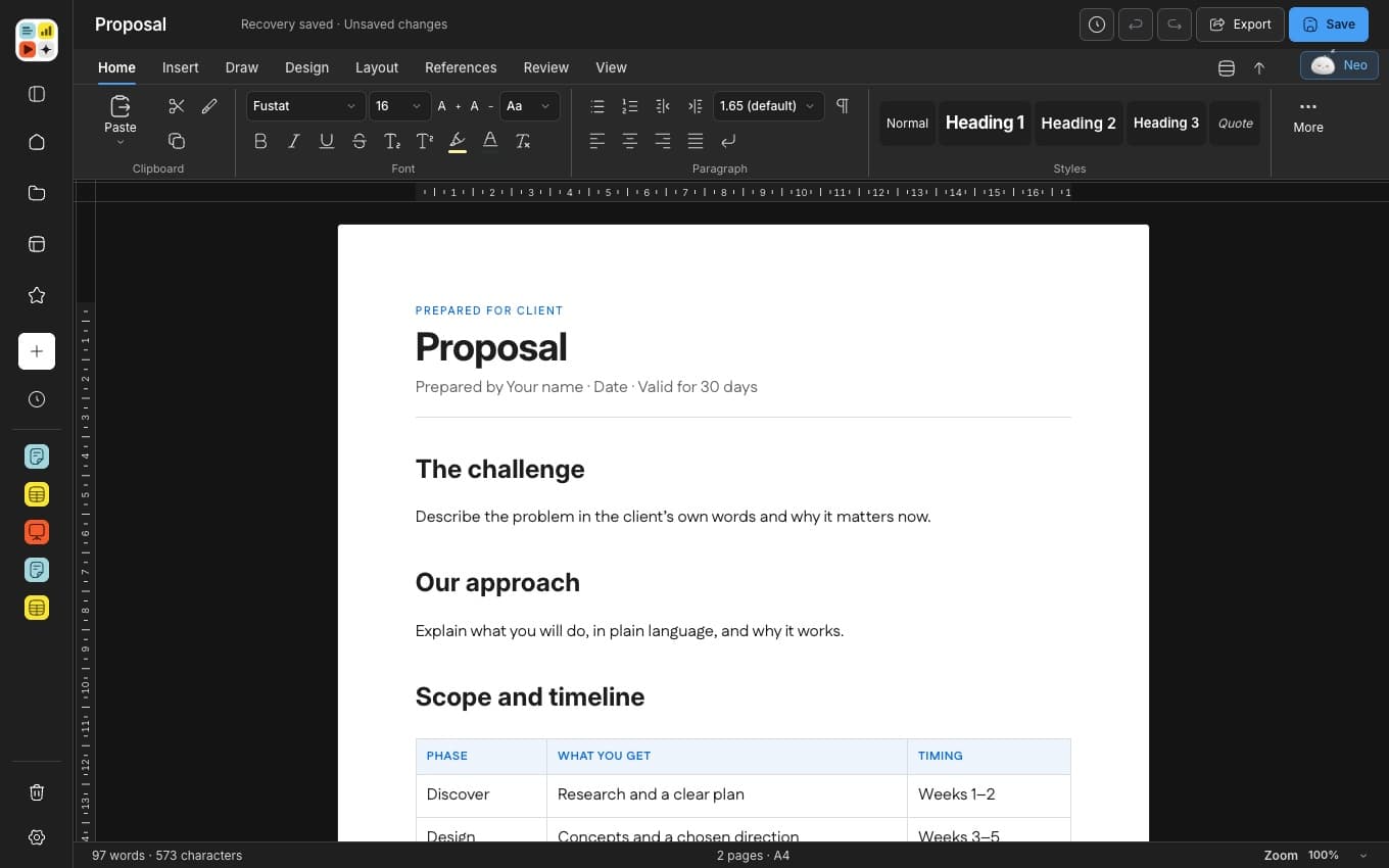 Write in dark mode